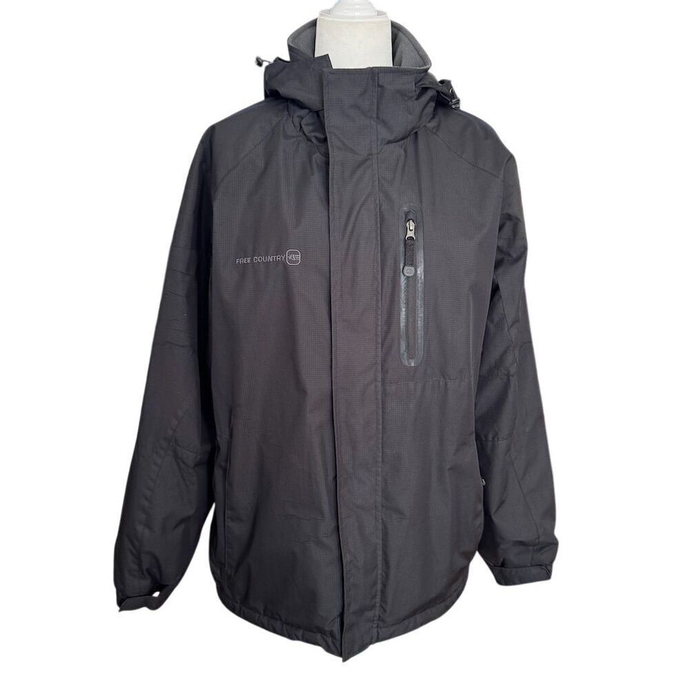 Free Country Mens Water Resistant Lightweight Ski Jacket Black Size Medium